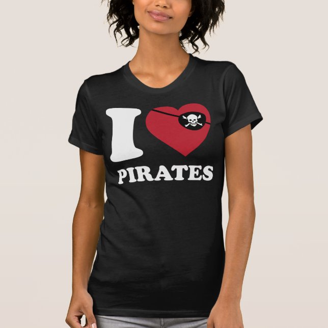 Eu amo Iheart Pirata-Clássico com a camisa do (Frente)