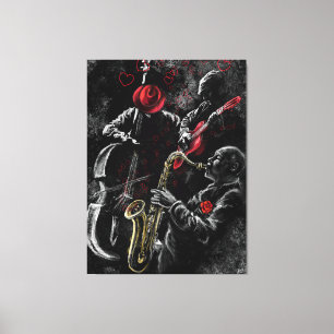 Eu Amo Impressão de Telas de Música Jazz - Pintura
