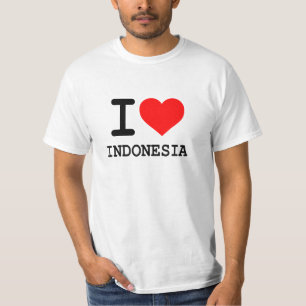Eu amo Indonésia - t-shirt branco