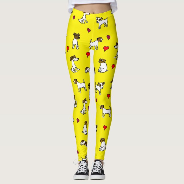 Eu Amo Jack Russell Terrier Leggings (Frente)