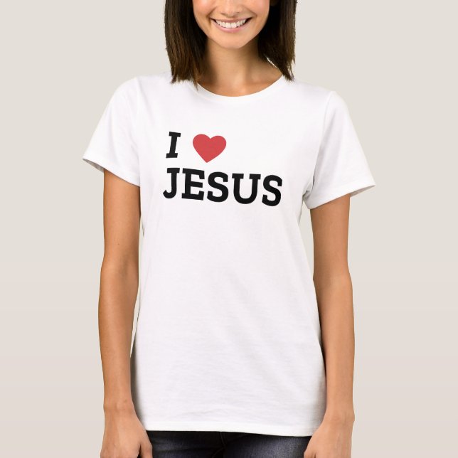 Eu Amo Jesus, Camiseta da Fé Cristã (Frente)