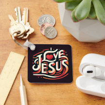 Eu amo Jesus Chaveiro cristão