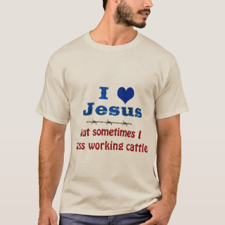 Eu Amo Jesus Mas Às Vezes... T-Shirt masculino