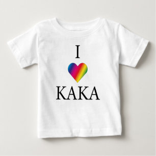 EU AMO KAKA RAINBOW CORAÇÃO Bebê T-Shirt