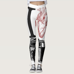 Eu Amo Leggings de Fotografia da Câmera Vintage