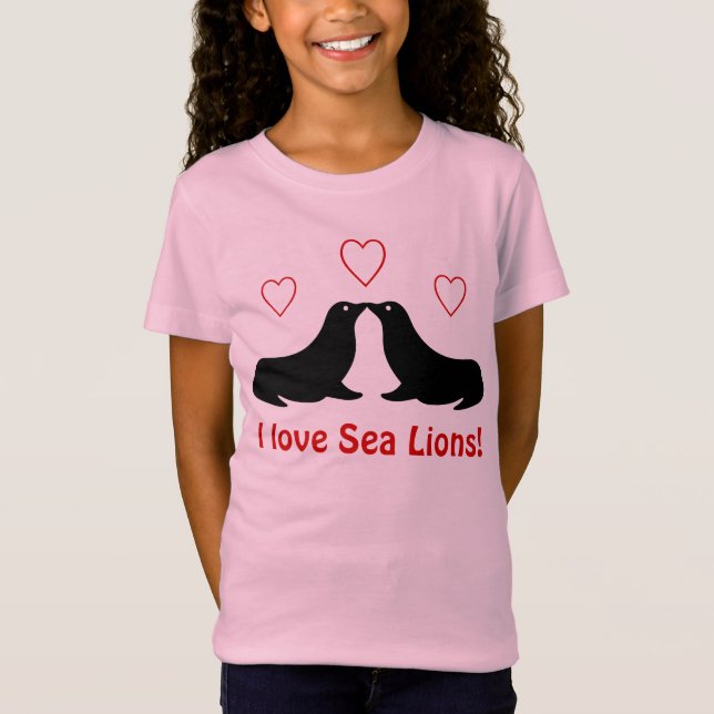 Eu amo leões de mar - t-shirt (Frente)