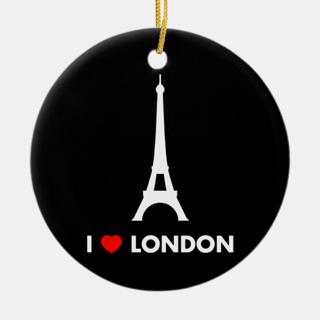Eu amo Londres - enfeites de natal da torre Eiffel (Frente)