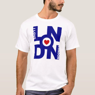 eu amo Londres t-shirt vermelho e azul de