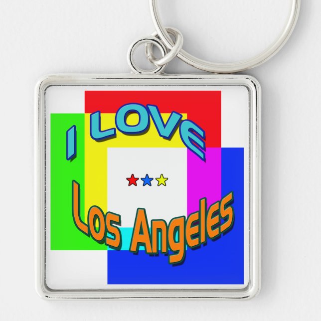 "EU AMO Los Angeles Coloring 1" Chaveiro (Frente)