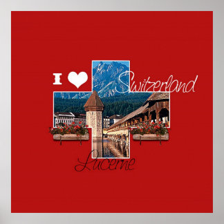 Eu amo Lucerne, Suiça, Poster