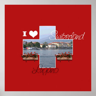 Eu amo Lugano, Suiça, Poster