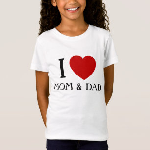 Eu amo mamãe e Pai  Camisetas para crianças e be