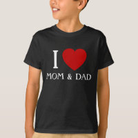 Eu amo Mamãe e Papai | Camisetas para Crianças e B
