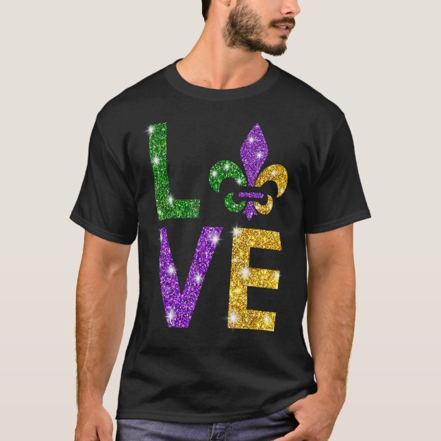 Eu Amo Mardi Gras Para Camiseta Mardi Gras Para Gi (Frente)