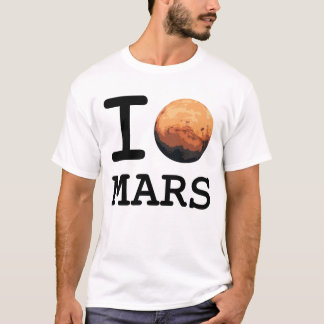"Eu amo Marte" que eu amo o t-shirt do estilo de