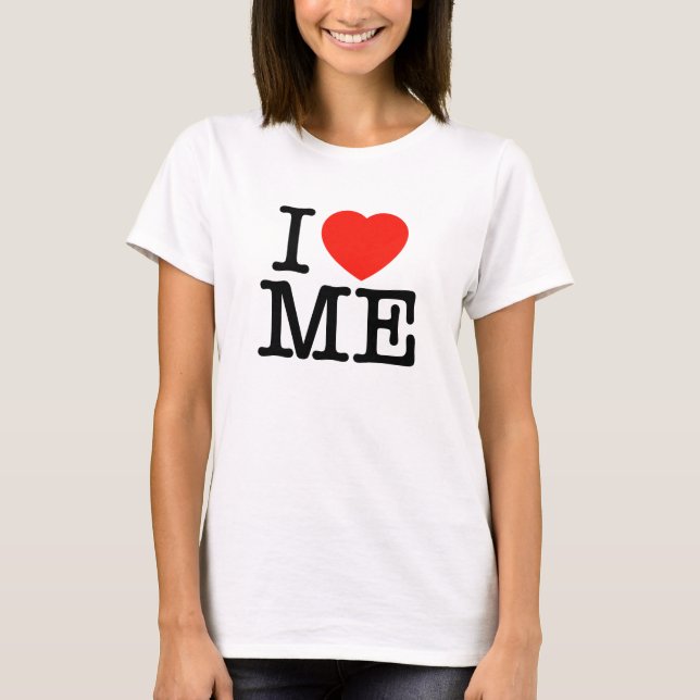 Eu amo-me camisetas femininas (Frente)