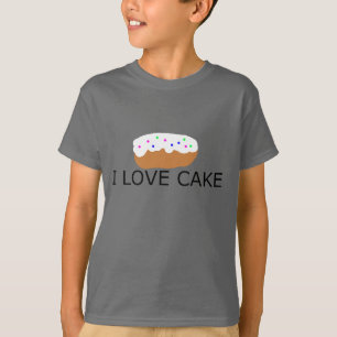 Eu amo meninas/meninos do t-shirt do bolo
