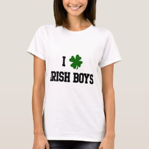 Eu amo meninos irlandeses, t-shirt verde do trevo