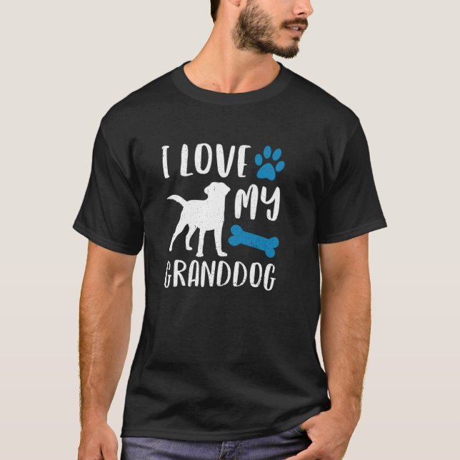 Eu Amo Meu Avô Camiseta Labrador Cachorro De Retri (Frente)