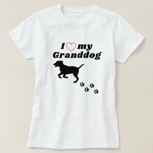 Eu Amo Meu Avô - Grande camiseta de cão (Frente do Design)