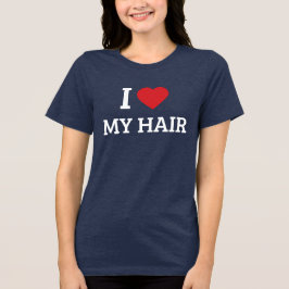 "Eu Amo Meu Cabelo" Camiseta Gráfica com Coração