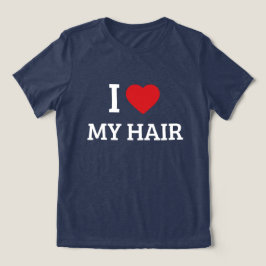 "Eu Amo Meu Cabelo" Camiseta Gráfica com Coração