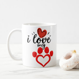 Eu amo meu cachorro, namorados caneca de café