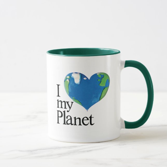 eu amo meu caneca do planeta (Direita)