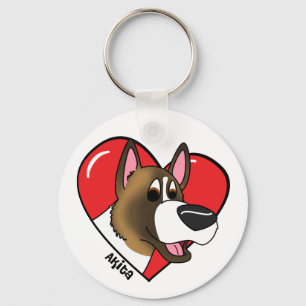 Eu amo meu chaveiro de Akita (os desenhos