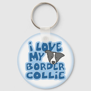 Eu amo meu chaveiro de border collie