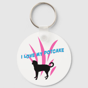 Eu amo meu chaveiro de Potcake
