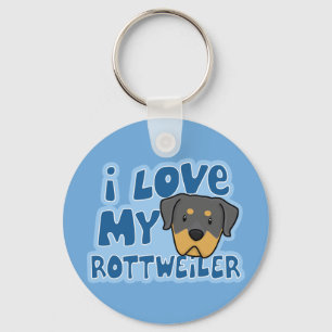 Eu amo meu chaveiro de Rottweiler
