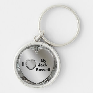 Eu amo meu chaveiro do coração de Jack Russell