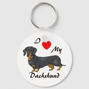 Eu amo meu chaveiro do Dachshund