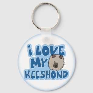 Eu amo meu chaveiro do Keeshond