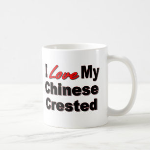Eu amo meu chinês Crested a caneca de café tomad