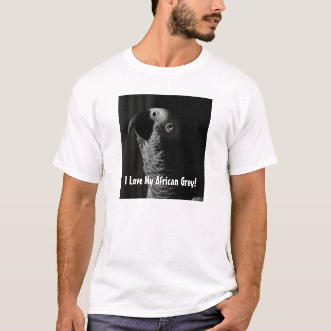 Eu amo meu cinza africano! T-shirt básico do (Frente)