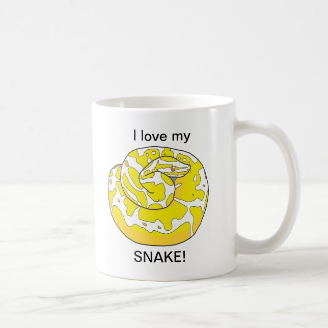Eu amo meu cobra! Caneca de café 2 (Direita)