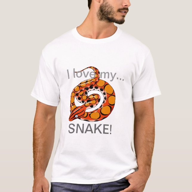 Eu amo meu cobra! design 7 da camisa de t (Frente)