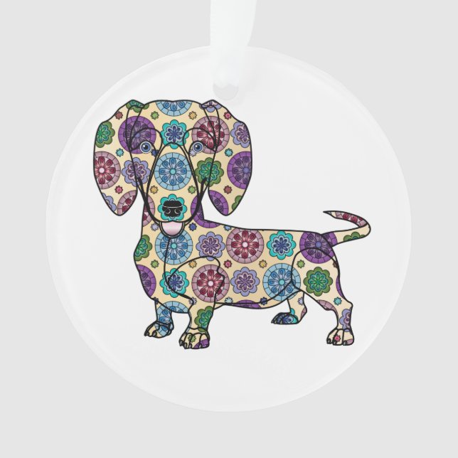 Eu amo meu Dachshund - ornamento do círculo (Frente)
