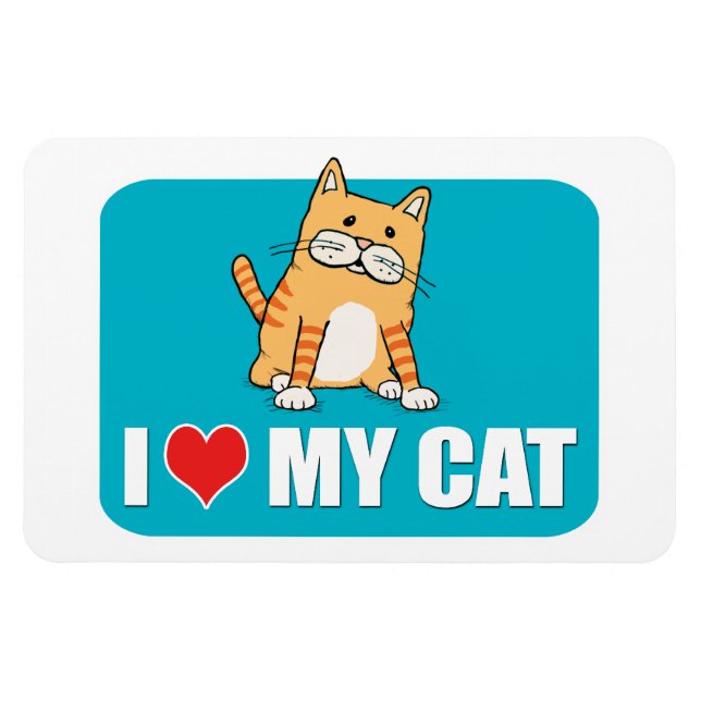 Eu amo meu íman de gato (Horizontal)
