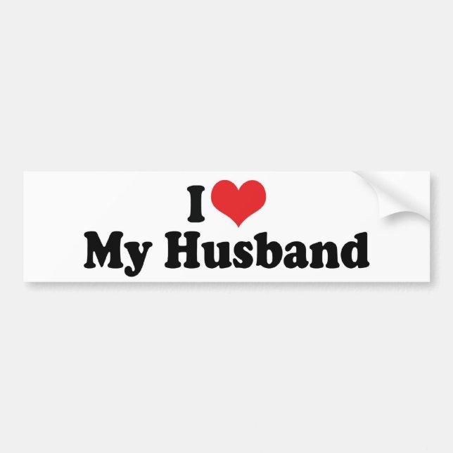 Eu Amo Meu Marido Adesivo de Para-choque (Frente)