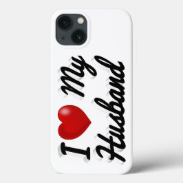 Eu Amo Meu Marido capa de iPhone com texto preto f