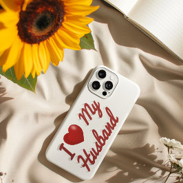 Eu Amo Meu Marido texto vermelho fofo Capinha de i
