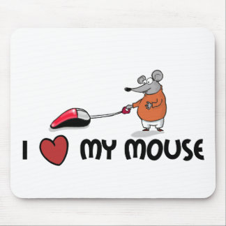 Eu amo meu mousepad cartooned rato