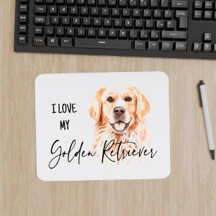 Eu Amo Meu Ouro Retriever Watercolor Mousepad