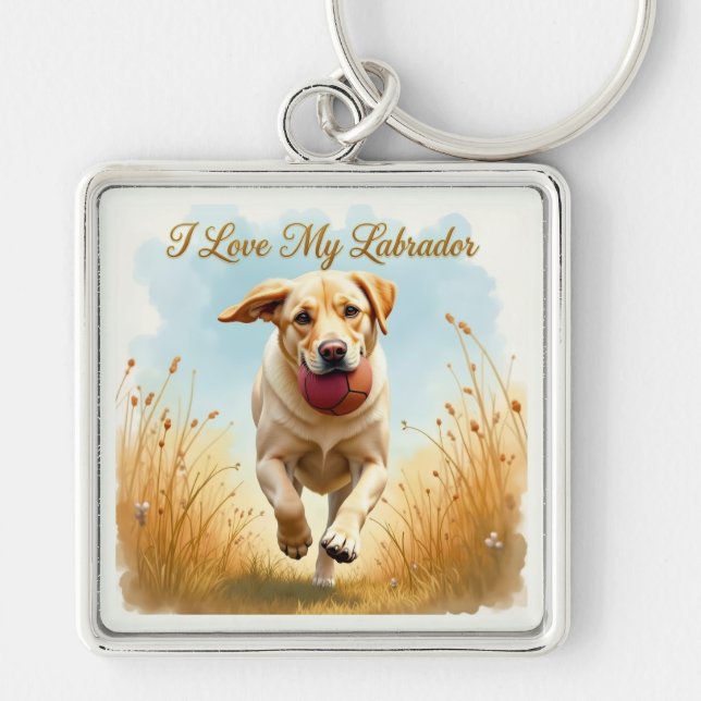Eu Amo Meu Porta-Chaves Labrador (Frente)
