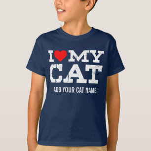 Eu amo meu presente do t-shirt do gato para