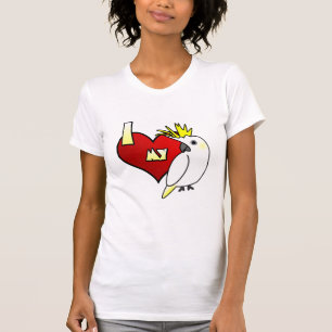 Eu amo meu t-shirt Crested enxofre do Cockatoo