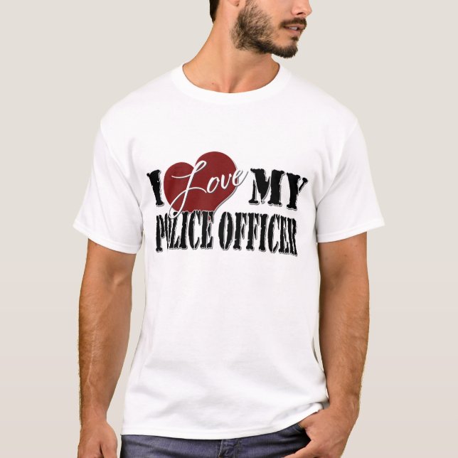 Eu amo meu t-shirt da oferta da polícia (Frente)